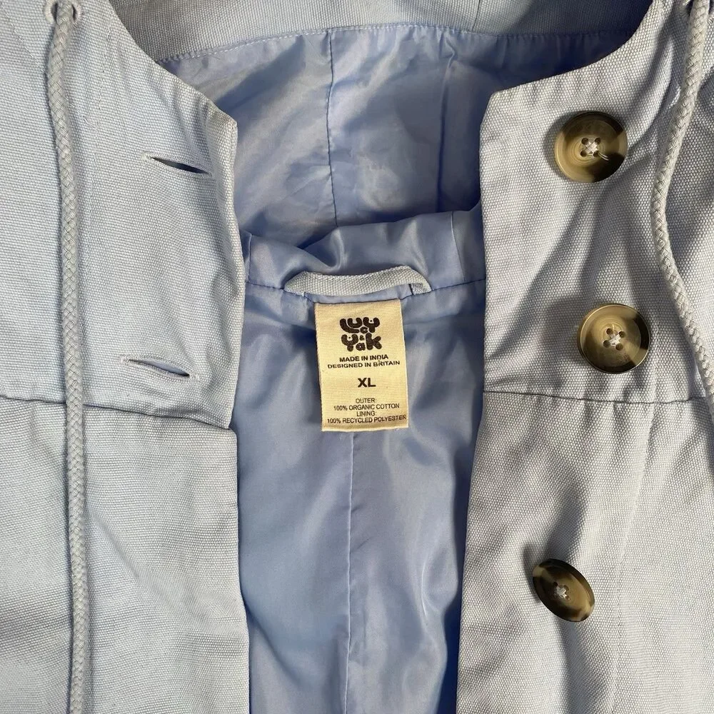 Lucy & Yak Jax Jacket Sz XL LIGHT BLUE Hooded Spring - Picture 2 of 4